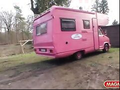Grandpa picks up a slutty girl with his trailer